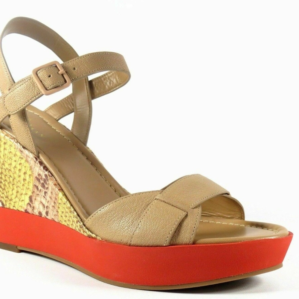 Cole Haan Paley Wedge Sandal Sandstone NEW IN BOX